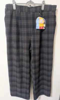 ぽっちゃりコーデ　Hinaプロデュース　　チェック柄ワイドパンツ　3Ｌ