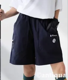 ANTIQUA GOLF STCH ロゴハーフパンツ ゴルフ ネイビー L XL