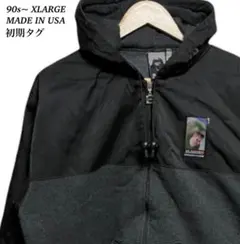 .90s~ X-LARGE 初期タグ USA製 ナイロン フリース パーカー