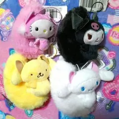 サンリオ 平成レトロふわふわしっぽマスコット キティ クロミ ポムポム