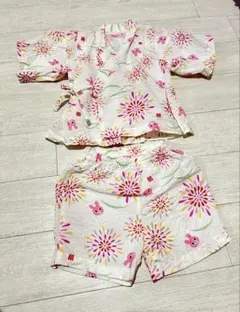 花火とウサギ柄甚平セット