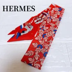 HERMES エルメス ツイリー スカーフ ペガサスの源泉 レッド 本体のみ