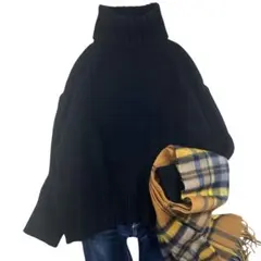 美品 ギャルリーヴィー ファインウールタートルネック ブラック