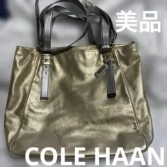 美品コールハーン　ショルダーバッグ　ゴールド ショルダーバッグ　コールハーン