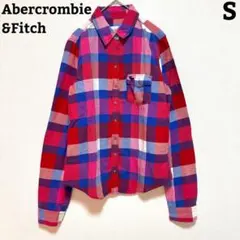 Abercrombie&Fitch 長袖シャツ ピンク パープル ブルー S