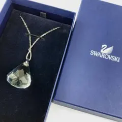 スワロフスキー 大粒ラインストーン ロングネックレス アクア ブルー しずく スワロフスキー 大粒ラインストーン ロングネックレス アクア ブルー
