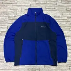 Columbia フリースシェルジャケット ブルー 刺繍デザイン アウトドア
