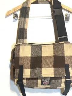 Johnson woolen mills/チェック柄/ショルダーバッグ/USA製