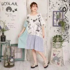 Scolar★　スカラー　ワンピース　パッチワーク風　馬車　王冠　城　個性的のサムネイル