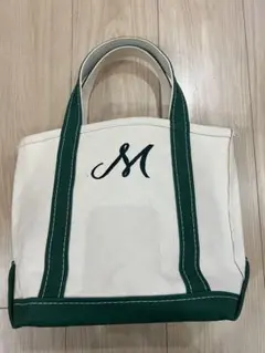 USA製 L.L.Bean グリーン 刺繍入り キャンバス ミニトート