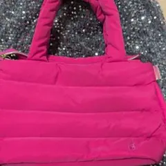 ウサギ刺繍 ピンク トートバッグ