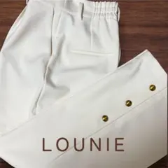 ウォッシャブル【LOUNIE】ワイドパンツ 裾ゴールドボタン 38 美品