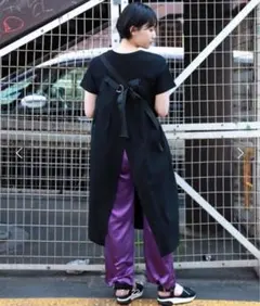 【PAGEBOY】ブラック カットソーワンピース 半袖