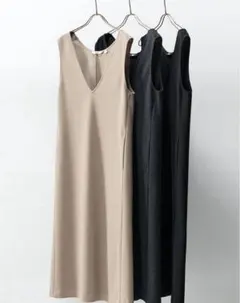 ブラッシュドジャージージャンパースカート ロングワンピース