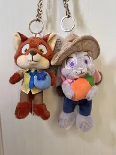 ズートピアキーホルダー　ニック　ジュディ
