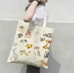 犬イラスト トートバッグ 大容量