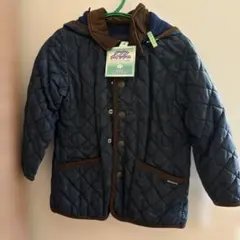 クリーニング済MIKIHOUSE ネイビー ブラウン キルティングジャケット