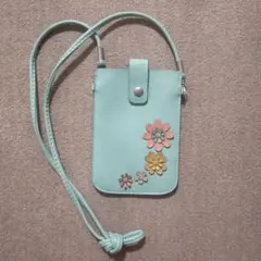 花モチーフ付きスマホショルダーバッグ