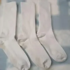 スクールソックス　ホワイトリブ編み　3足　23-24