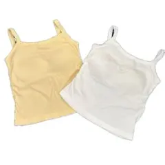 新品　キャミソール(カップ付き)　ホワイト&イエロー　2枚セット