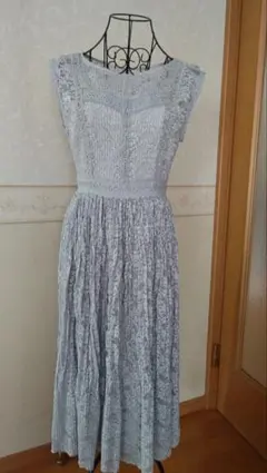 お値下げ中!!MERCURYDUOレースロングワンピース グレー