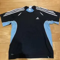 adidas スポーツ Tシャツ 半袖 黒/青