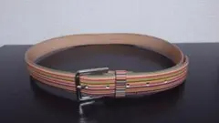 Paul Smith ストライプ レザーベルト M
