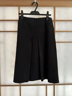 デプレ　黒　ボックスプリーツスカート　 フェイクスエード