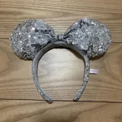 ミッキー耳カチューシャ シルバー スパンコール