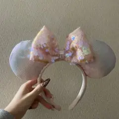 ミニースパンコールカチューシャ（桜ピンク） ディズニー