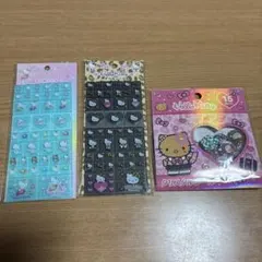 ハローキティ　クリスタルシール　タイルシール　ギャルキティ　ヒョウ柄　3点セット