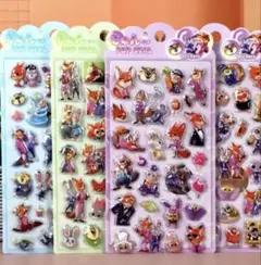 ズートピア　ぷくぷく　立体　3Dシール　4枚セット