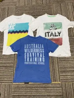 男の子　GAP 青色Tシャツ3枚　セット　140、130cm ＋青色Tシャツ