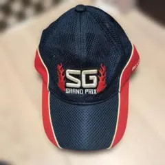 SG GRAND PRIXのネイビーとレッドのキャップ　川口オート