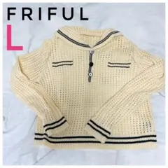 FRIFUL 透かし編みセーター L レディース春服 Y2K アンサンブル