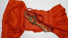 赤の帯揚げと飾りひものセット RA18―279