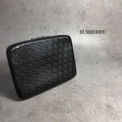 バーバリー クラッチバッグ TBモノグラム ラップトップケース ブラック レザー