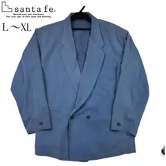 90s santafe ダブルブレスト テーラードジャケット L〜XL ブルーのサムネイル