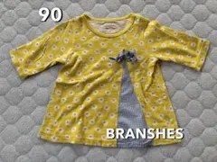 BRANSHES ブランシェス 花柄 チュニック 90 イエロー 7分袖