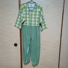 ANGEL 介護用つなぎ服 Mサイズ グリーン チェック柄のサムネイル