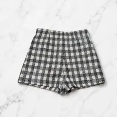 ZARA メタリックチェック スコート XS