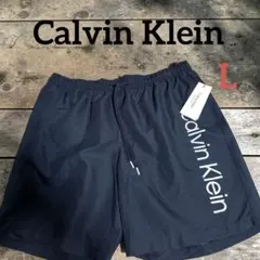 【Calvin Klein 】新品未使用 デカロゴ 水着 L ダークネイビー