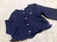 プティマイン petit main 90サイズ ネイビー ジャケット フリル