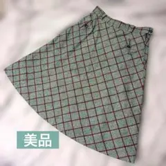 【+500円で もう1着】古着　チェック　フレアスカート