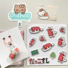 スシロー　ハローキティ　ミニチャーム　ピック　だっこずし　ぷっくりシール