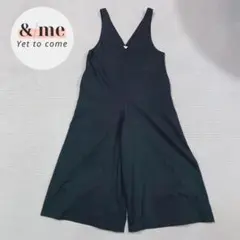 ローリーズファーム　サロペット　オールインワン　ブラック　ワイド　Ｖネック　L