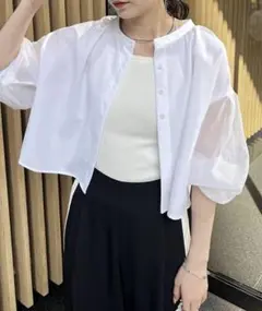 オーガンジースリーブシャツ