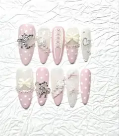 量産型 古早ピンク 透明感たっぷりネイルチップ