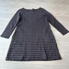 無印良品 ボーダー コットン ワンピース M チュニックワンピース