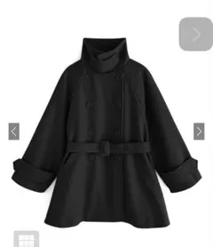 新品　ベルト付きマルチWayフェイクウールコート［fo1762］ブラック